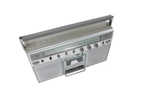 Portable boom box isolated Stock Photos