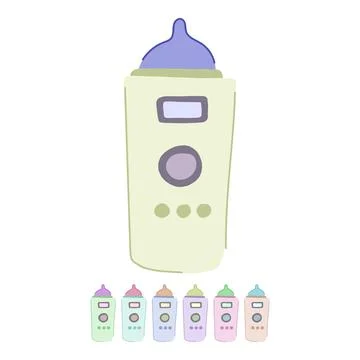 Portable bottle warmer vector cartoon graphic Illustration