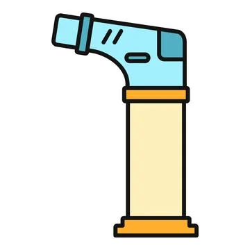 Portable butane torch lighter flame burner equipment Stock Illustration