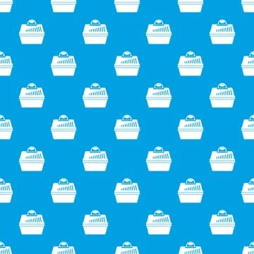 Portable cage for pets pattern seamless blue Stock Illustration