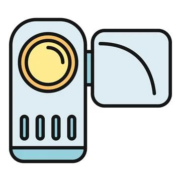 Portable camcorder video recording electronics device icon Stock Illustration