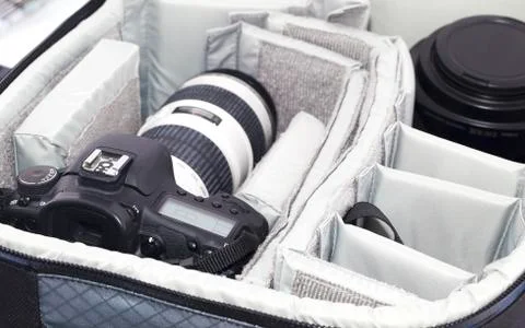 Portable camera bag Stock Photos