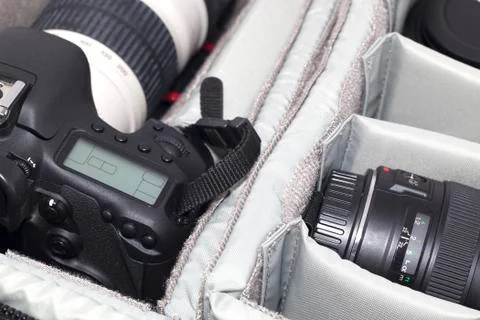 Portable camera bag Stock Photos