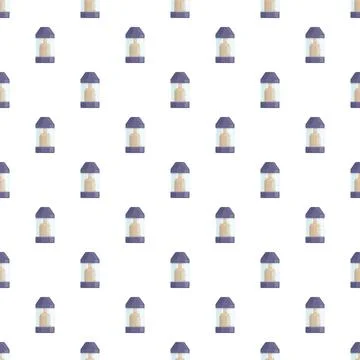 Portable camping lantern light source seamless pattern Stock Illustration