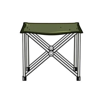 Portable camping stool folding for outdoor recreation Stock Illustration