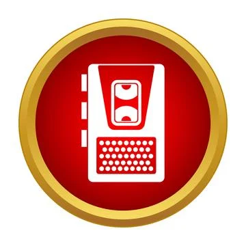 Portable cassette player icon symbolizing retro music technology Stock Illustration