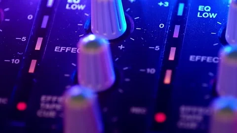 Portable cassette tape studio mixer long panorama Stock Footage 161253125