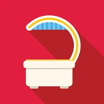 Portable changing table with canopy for baby care on red background Stock Illustration