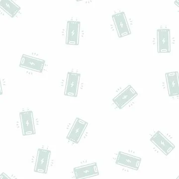 Portable charger glyph seamless pattern Stock Illustration