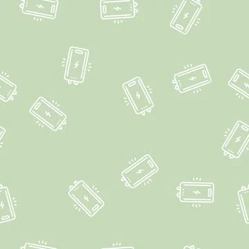 Portable charger line seamless pattern Stockillustratie