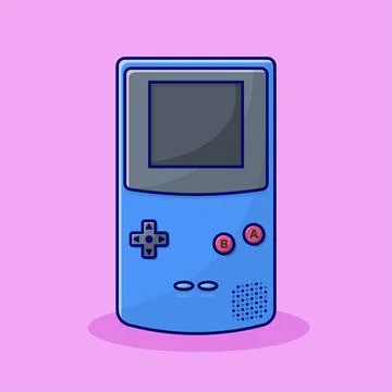 Portable Classic Console Vector Illustration. Gaming Mascot Logo. Character.. Illustrazione stock