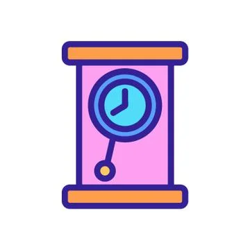Portable classic pendulum clock icon vector outline illustration Stock Illustration