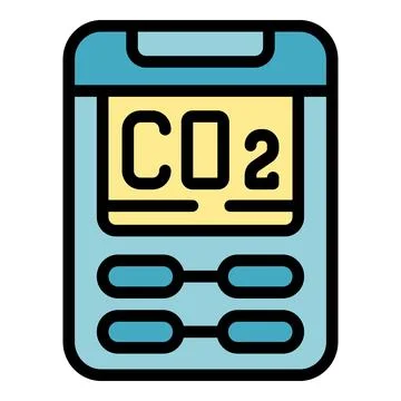 Portable co2 meter displaying carbon dioxide levels Stock Illustration