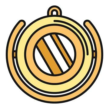 Portable compact golden makeup mirror beauty icon イラスト素材