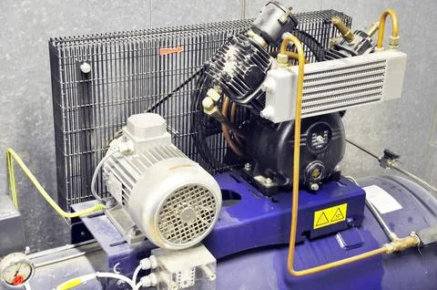 The portable compressor for air supply Foto stock