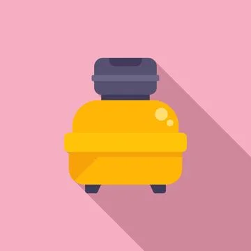 Portable compressor icon flat vector. Air machine Ilustração Stock