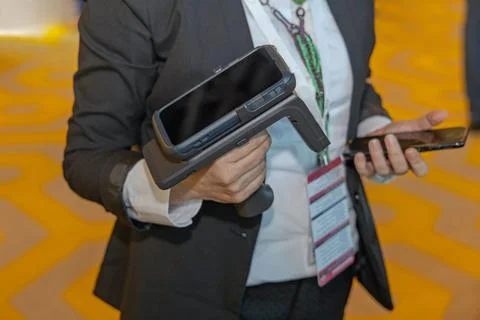 Portable Computer Scanner Smartphone 写真素材