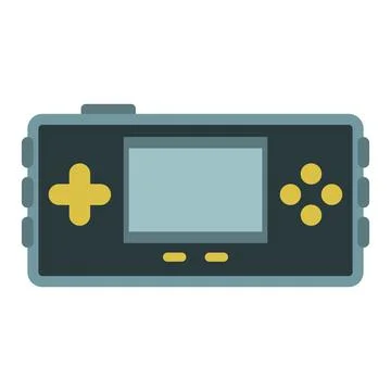 Portable console game flat clipart vector illustration Illustrazione stock
