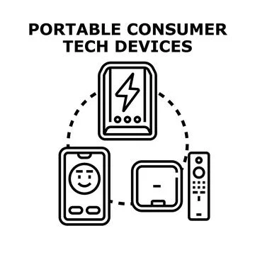 Portable consumer tech devices and connectivity concept Stock Illustration