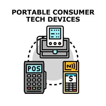 Portable consumer tech devices vector illustration concept Stock Illustration
