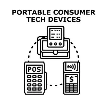 Portable consumer tech devices vector illustration concept Stock Illustration