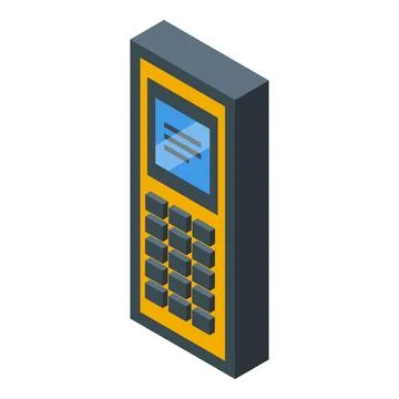 Portable data collector with numeric keypad and display showing information Stock Illustration