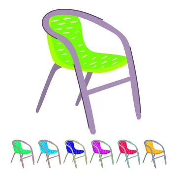 Portable deck chair vector cartoon graphic Stock Illustration