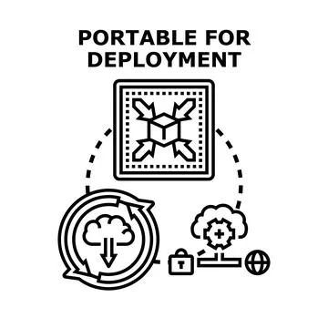 Portable for deployment software development cycle concept 库存插图