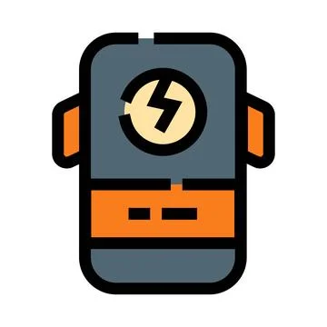 Portable device charging power with bolt icon Stock Illustration