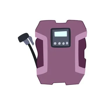 Portable digital air compressor inflating tire pump Stock Illustration