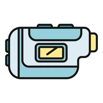 Portable digital camera recording video or capturing images Illustrazione stock