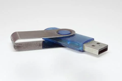 Portable digital data carrier. folding USB flash card. with clipping path Stock Photos