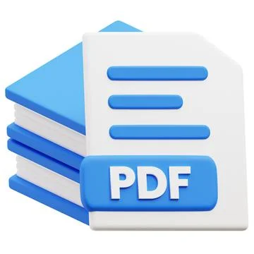 Portable Digital Document 3d icon illustration. Stock Photos