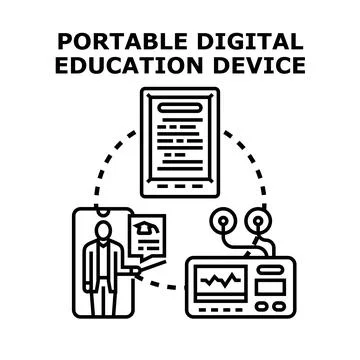 Portable digital education device and remote learning concept イラスト素材