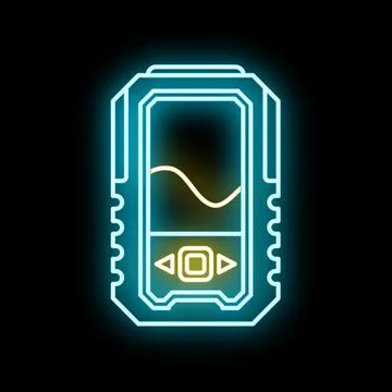 Portable digital oscilloscope device showing wave signal Stock Illustration