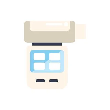 Portable digital peak flow meter for asthma control monitoring lung function Stock Illustration