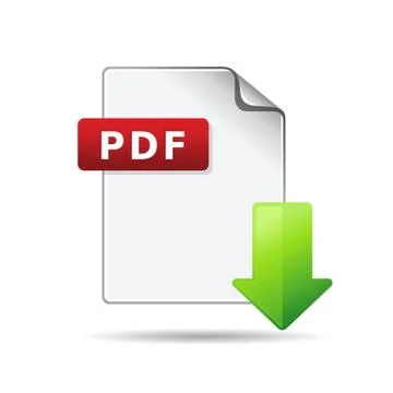 Portable document format download icon. 스톡 일러스트