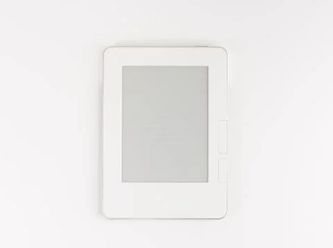 Portable e-book reader isolated on white background Foto stock