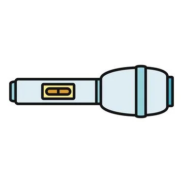 Portable electric flashlight providing light in the dark Stockillustratie
