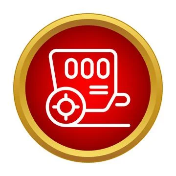 Portable electric generator producing backup power icon Stock Illustration