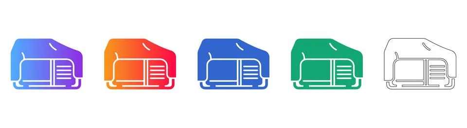 Portable Electric Generator Vector Icon Stock Illustration