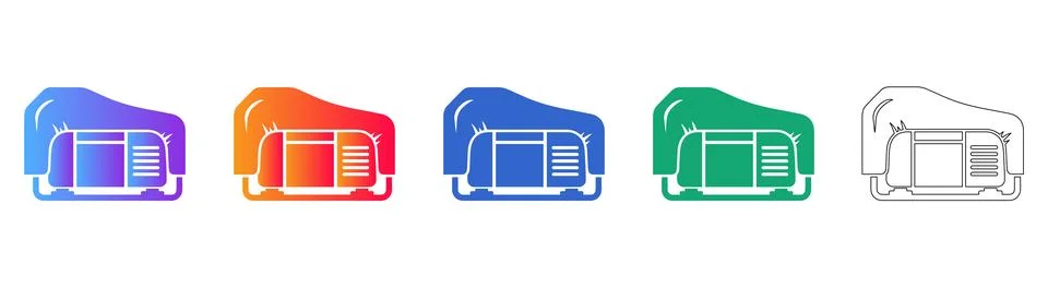 Portable Electric Generator Vector Icon Stock Illustration