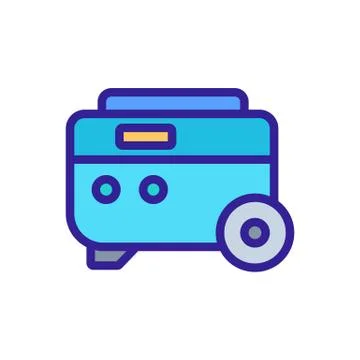 Portable electric generator on wheels icon vector outline illustration イラスト素材
