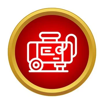 Portable electric power generator machine outline icon Stock Illustration