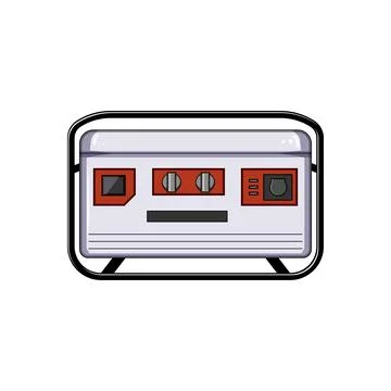 Portable electric power generator producing backup energy Stock Illustration