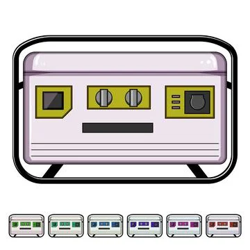 Portable electric power generator producing backup energy Stock Illustration