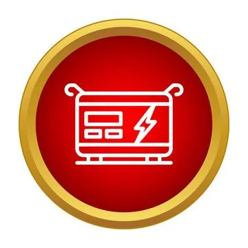 Portable electric power generator producing energy icon Stock Illustration