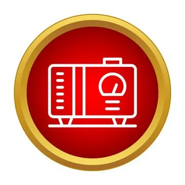Portable electric power generator producing backup energy icon Stock Illustration