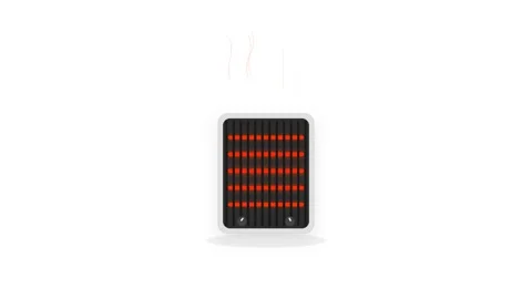 Portable Electric Space Heater with Glowing Heating Elements and Rising Hea.. Видео 346007030