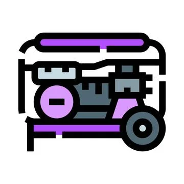 Portable electricity generator producing backup power supply Stock Illustration